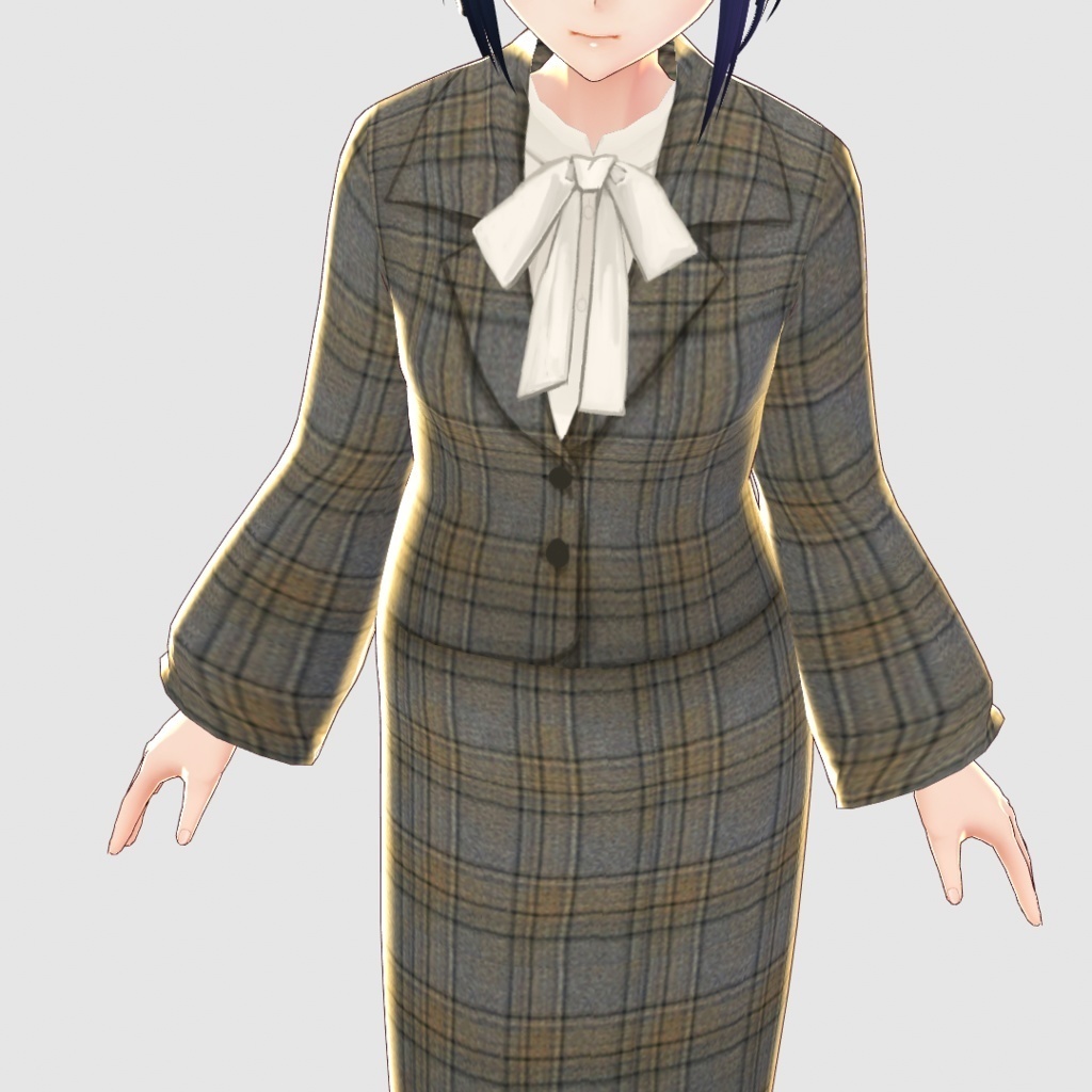 【VRoid】チェック柄セットアップ2色セット/an another angelus