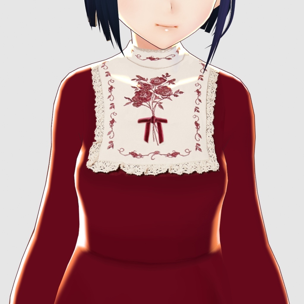 【VRoid】絵画風ヨーク刺繍ワンピース2色セット /F i.n.t