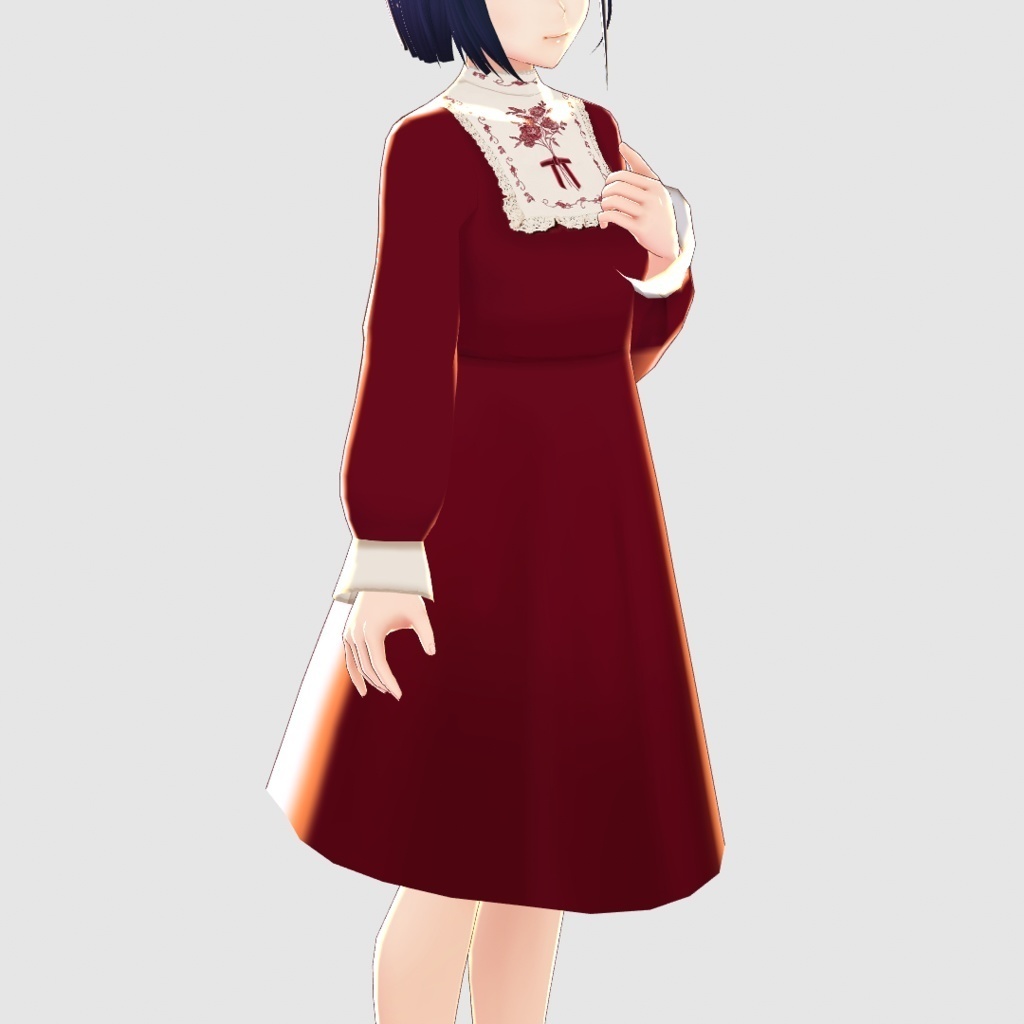 【VRoid】絵画風ヨーク刺繍ワンピース2色セット /F i.n.t