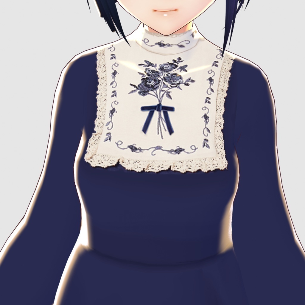 【VRoid】絵画風ヨーク刺繍ワンピース2色セット /F i.n.t