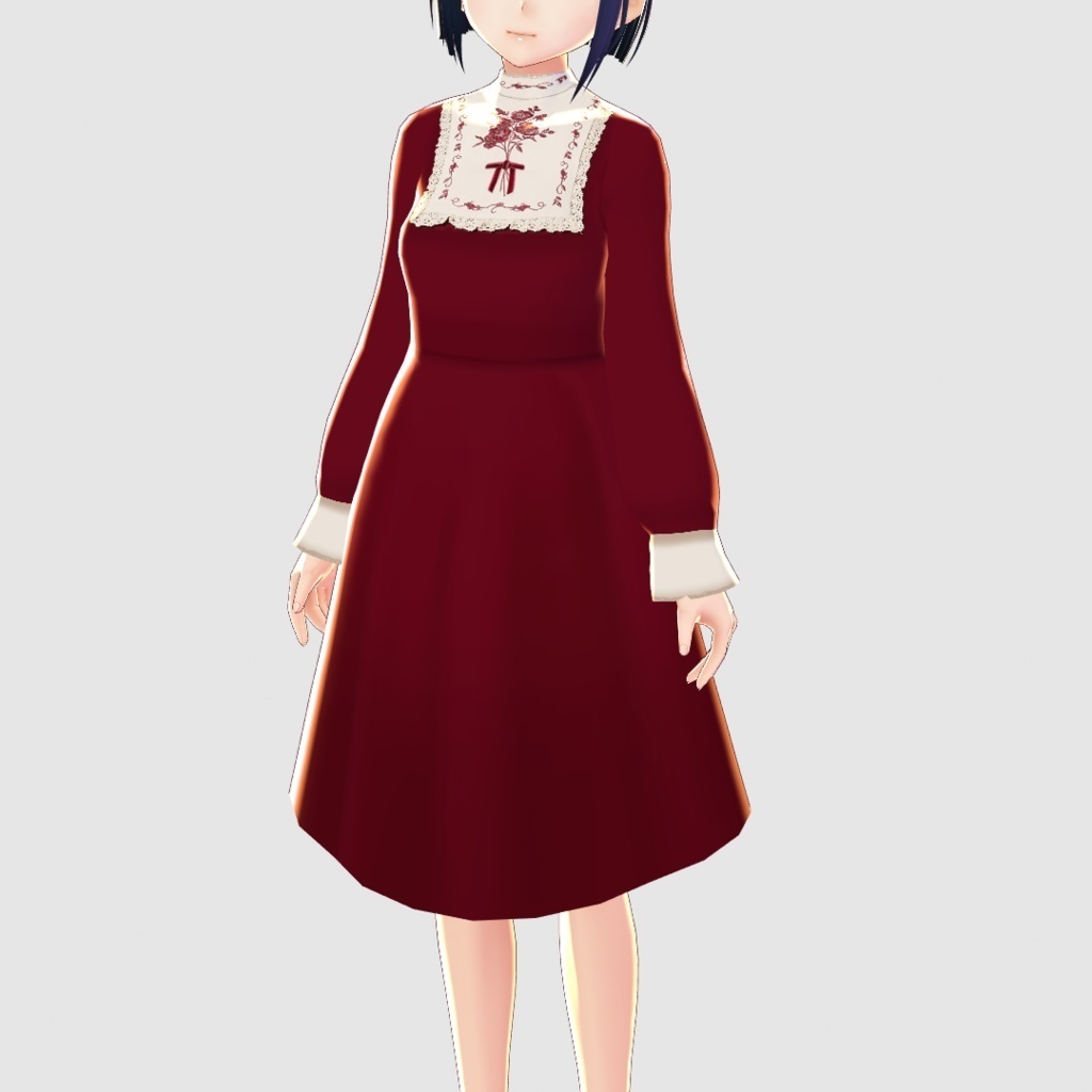 【VRoid】絵画風ヨーク刺繍ワンピース2色セット /F i.n.t