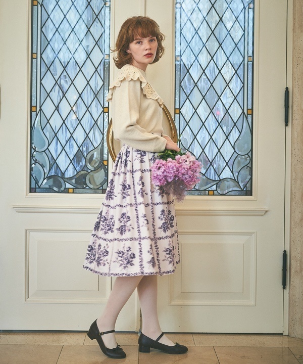 【VRoid】ローズパネル柄スカートコーデ2色セット