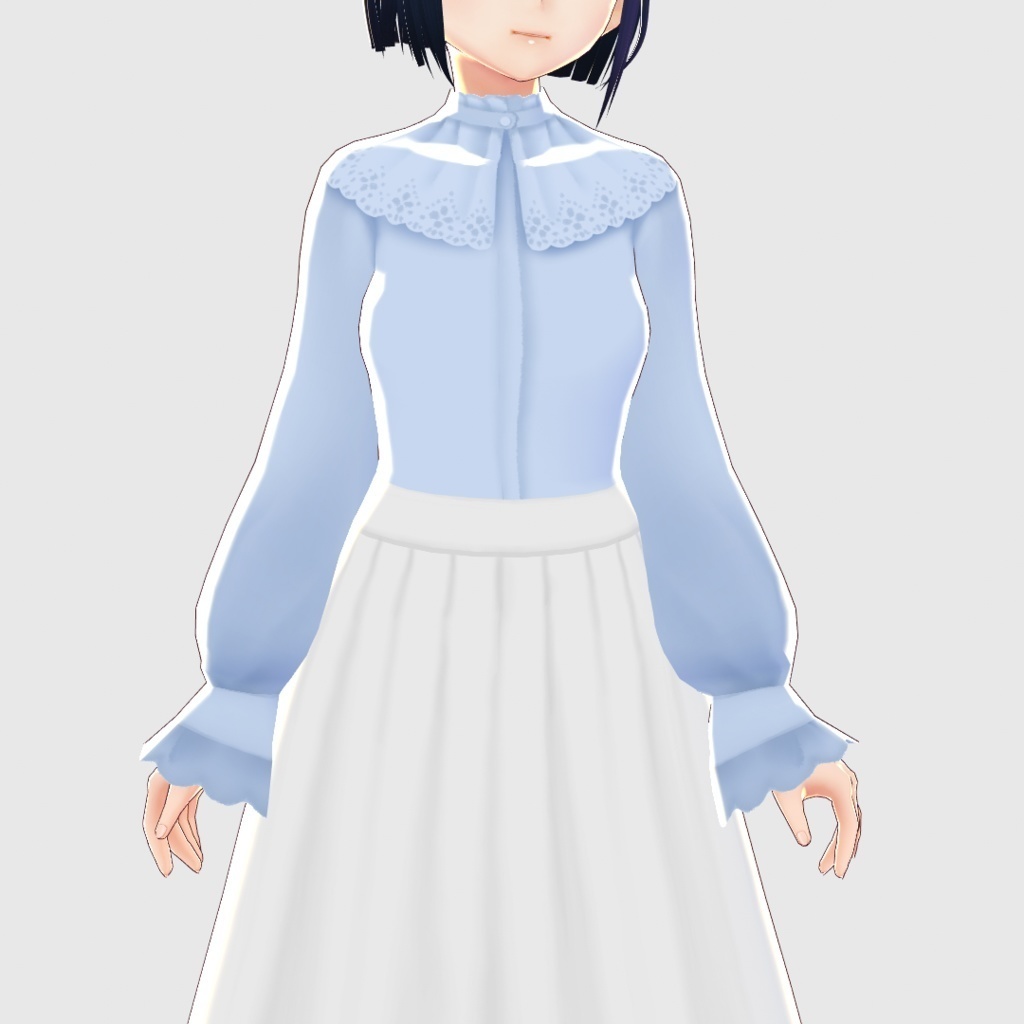 【VRoid】コットンレースケープブラウス4色セット /F i.n.t