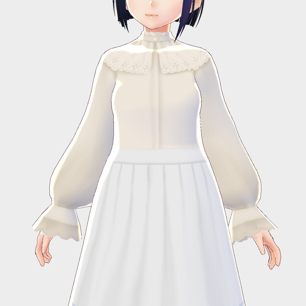 【VRoid】コットンレースケープブラウス4色セット /F i.n.t