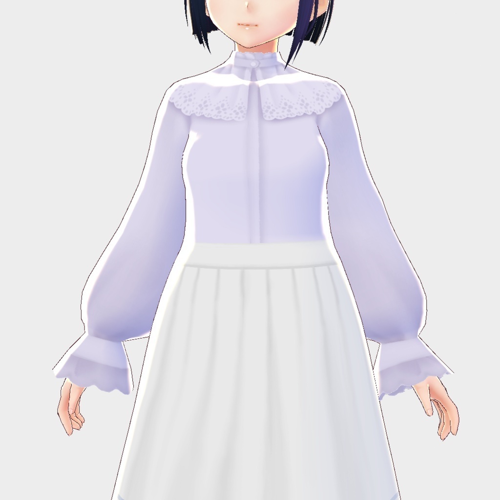 【VRoid】コットンレースケープブラウス4色セット /F i.n.t