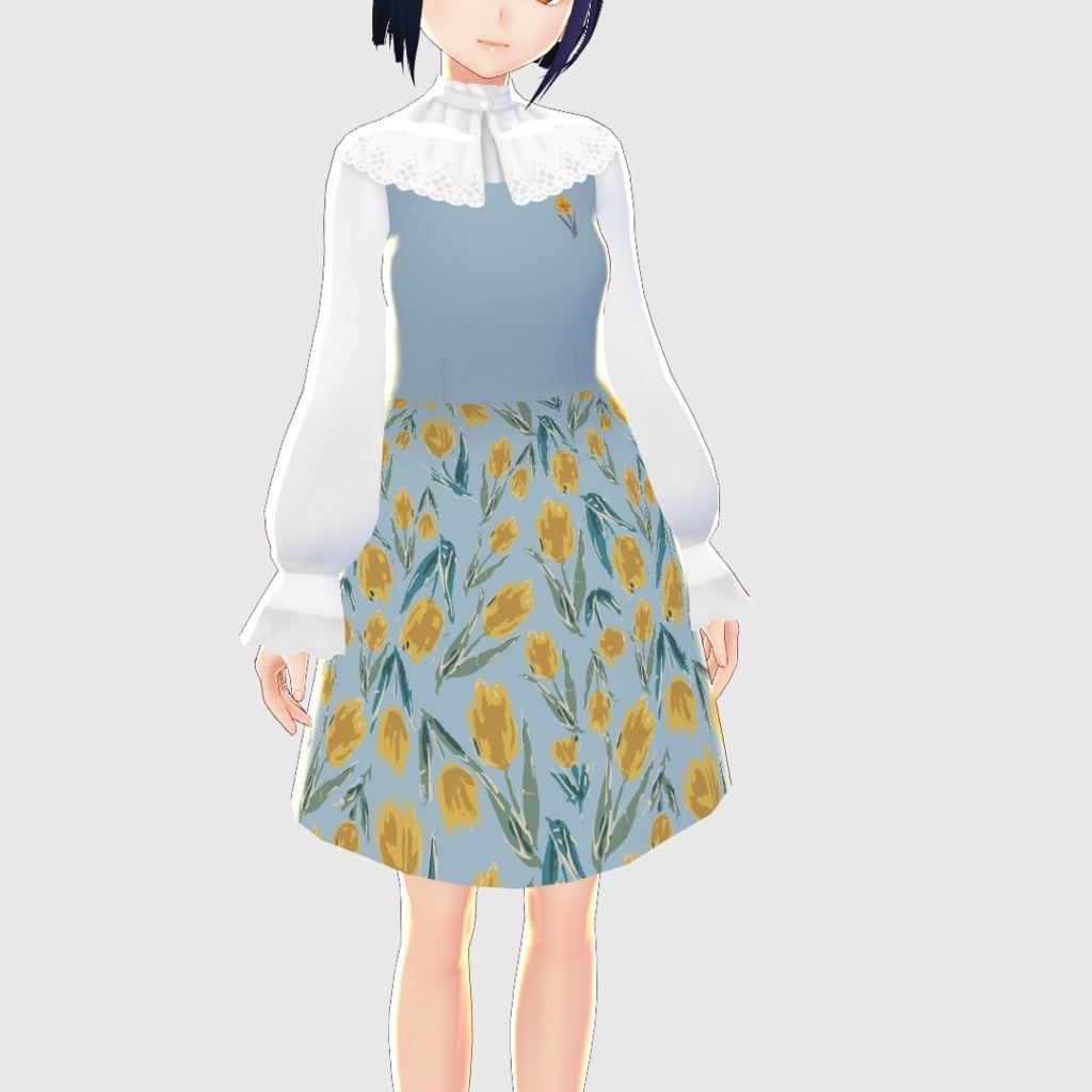 【VRoid】コットンレースケープブラウス4色セット /F i.n.t