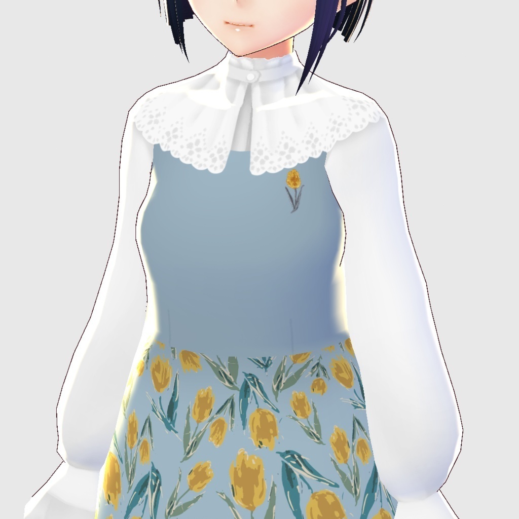 【VRoid】コットンレースケープブラウス4色セット /F i.n.t