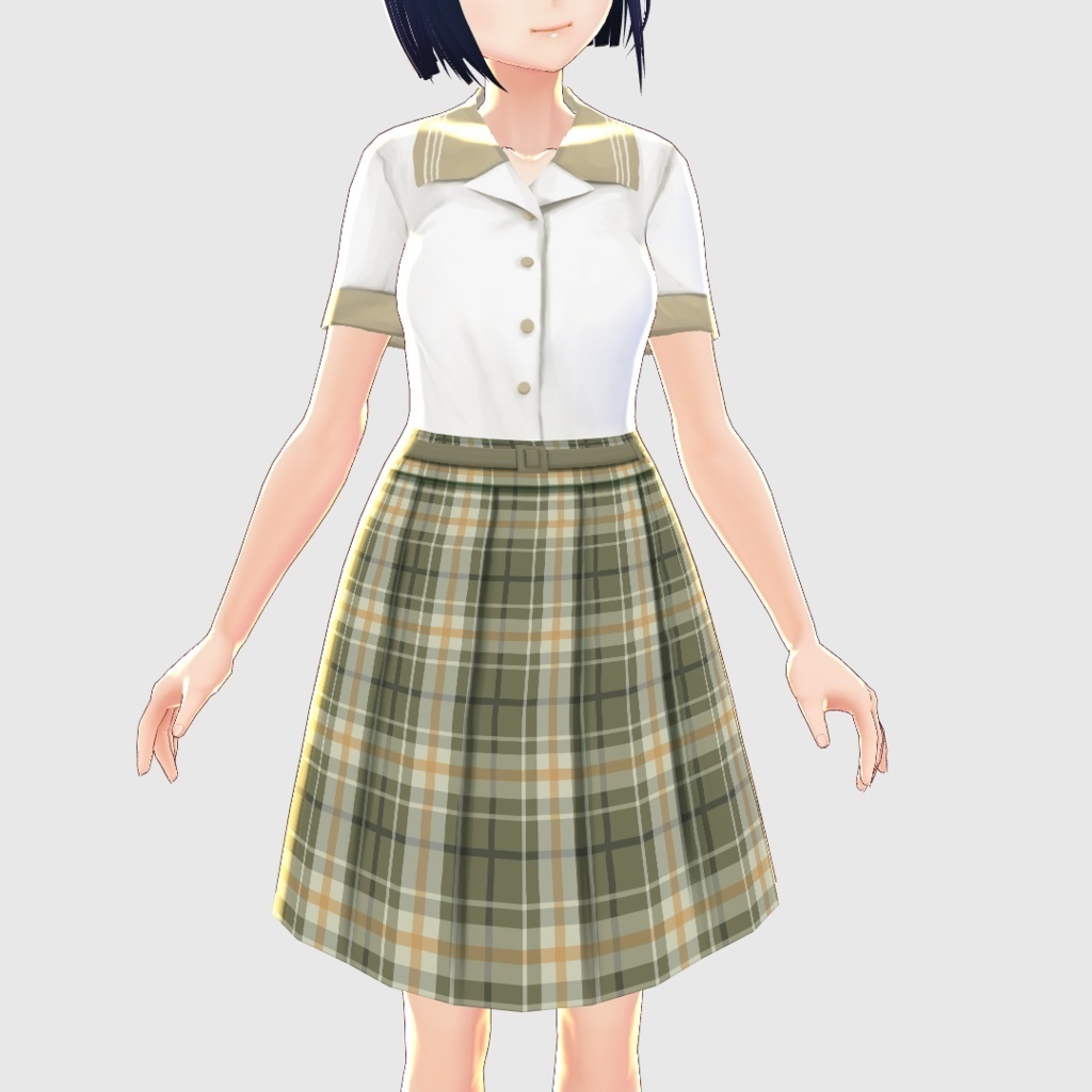 【VRoid専用】セーラー開衿シャツ2色セット/F i.n.t