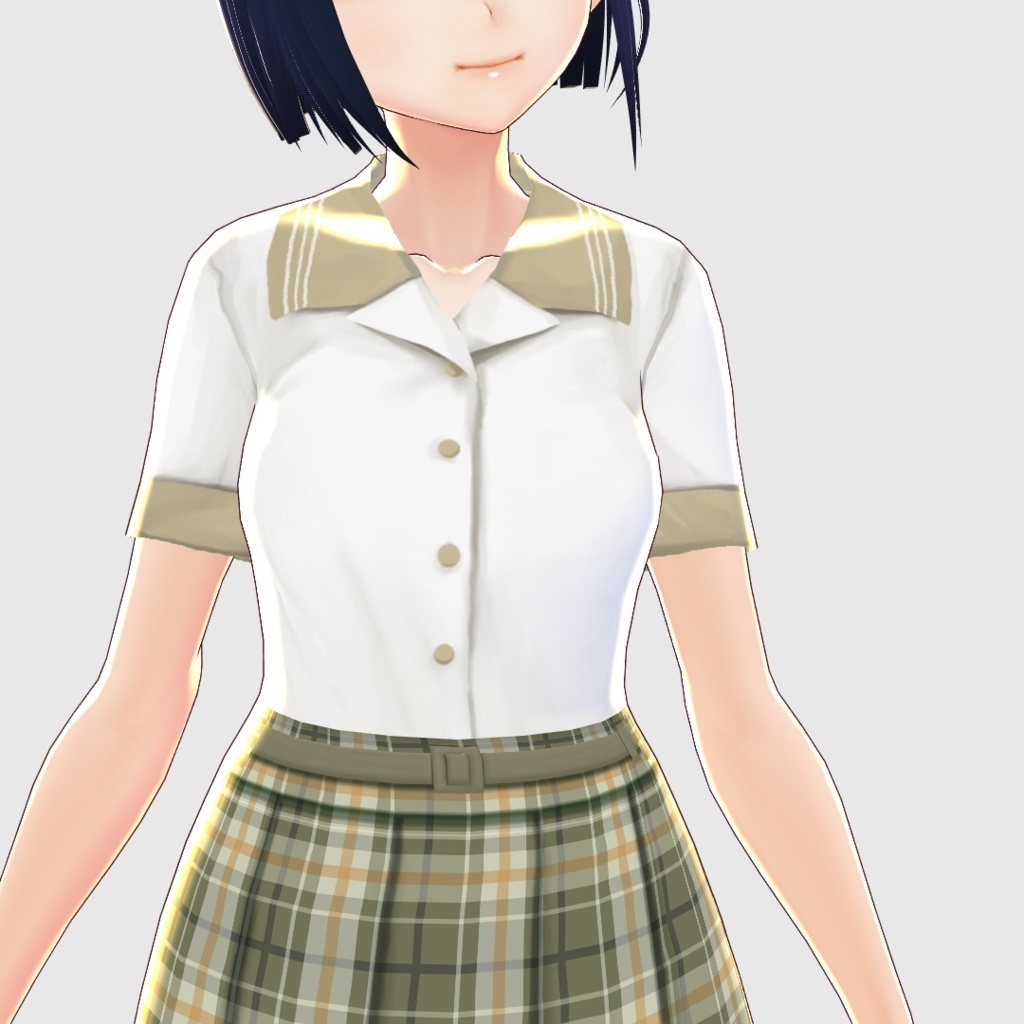 【VRoid専用】セーラー開衿シャツ2色セット/F i.n.t
