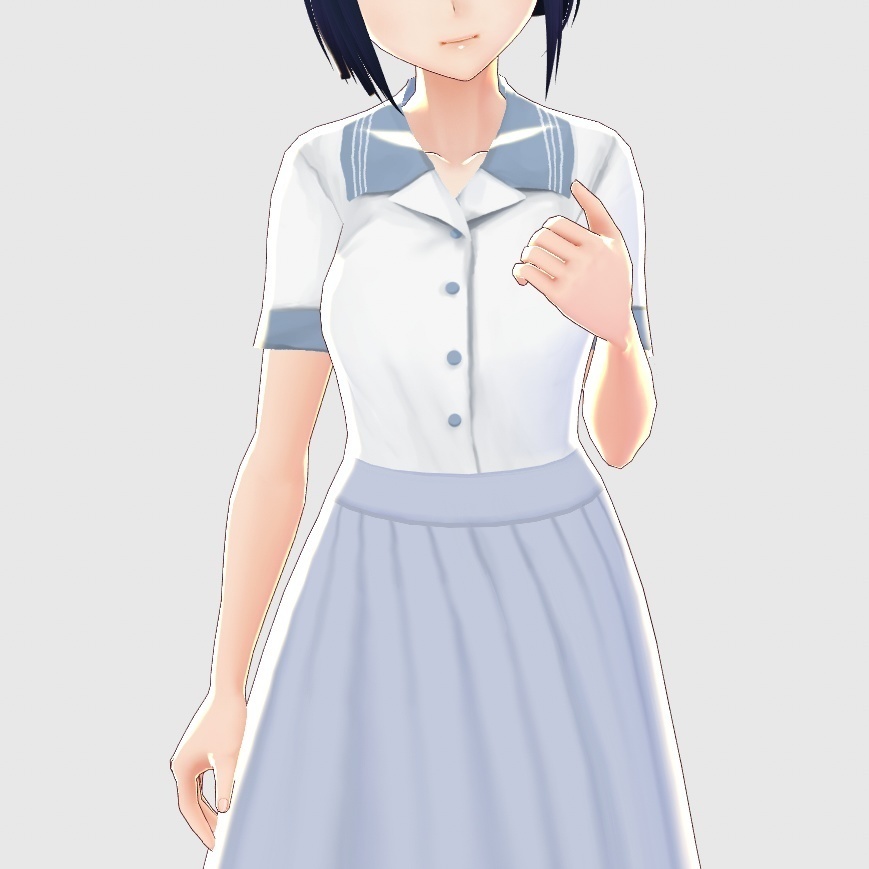 【VRoid専用】セーラー開衿シャツ2色セット/F i.n.t