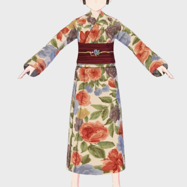 【VRoid】ガーデンフラワー浴衣-MIX-/an3