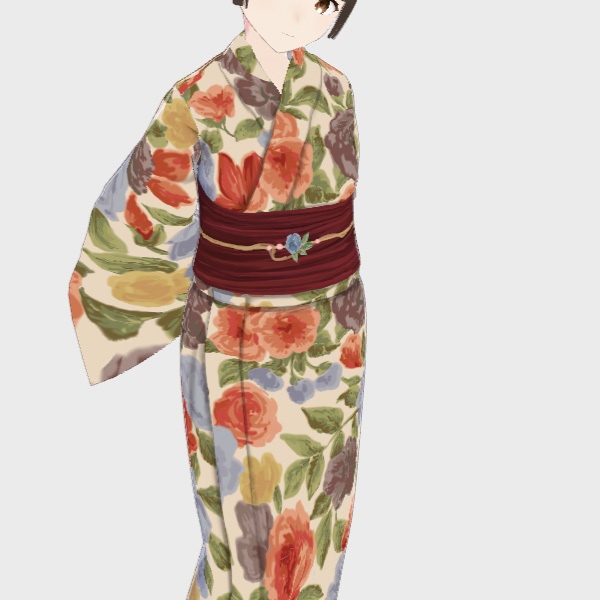 【VRoid正式版】ガーデンフラワー浴衣-MIX-/an3