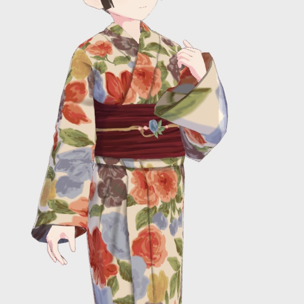 【VRoid】ガーデンフラワー浴衣-MIX-/an3