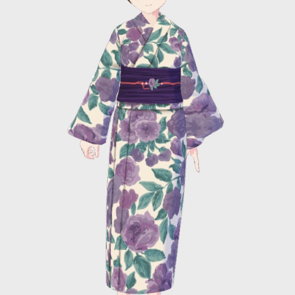 【VRoid正式版】ガーデンフラワー浴衣-PURPLE-/an3