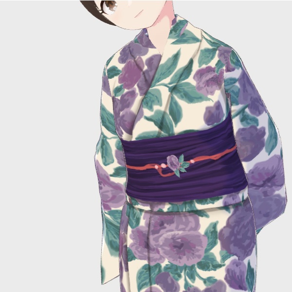 【VRoid正式版】ガーデンフラワー浴衣-PURPLE-/an3