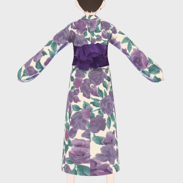 【VRoid】ガーデンフラワー浴衣-PURPLE-/an3