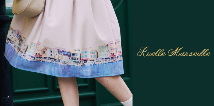 【VRoid正式版】マリン釦マルセイユプリントワンピース / F i.n.t