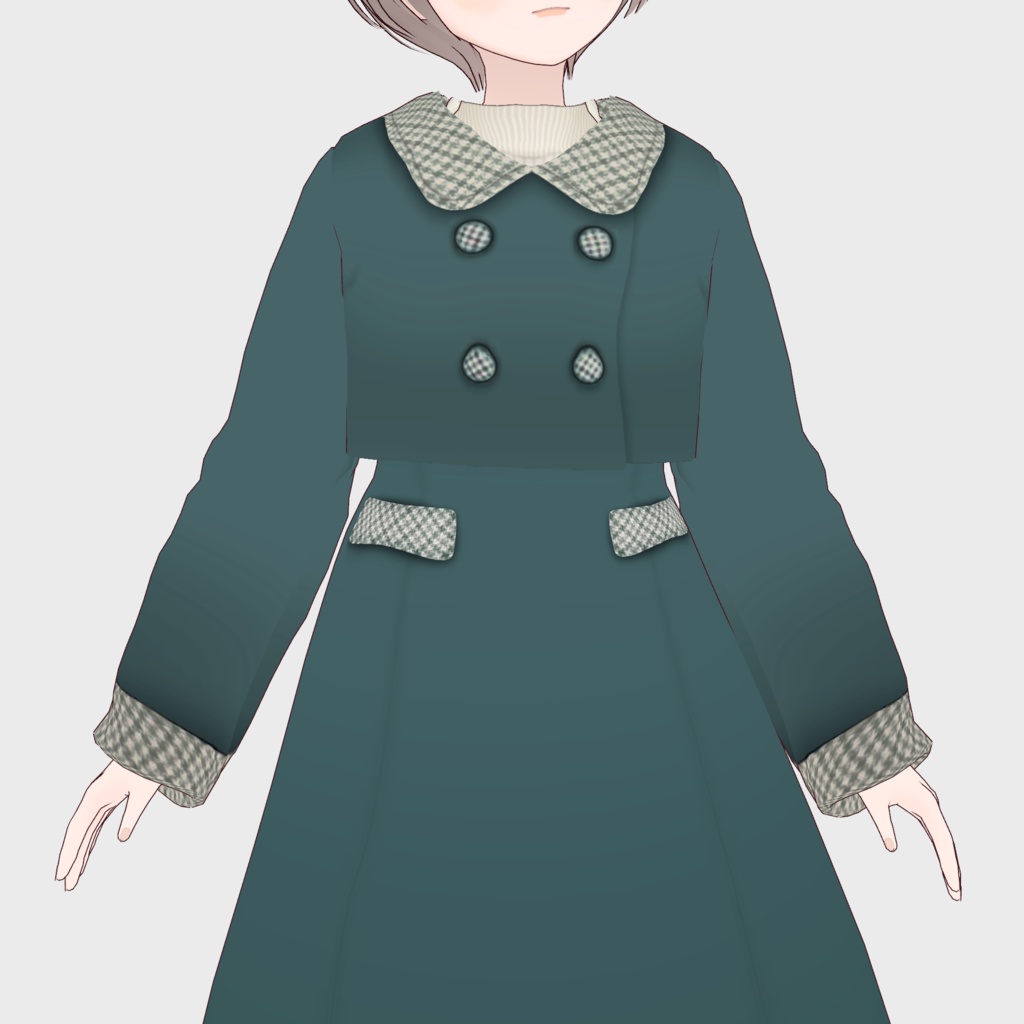 【VRoid,FBX】marilouセットアップコーデ(セットアップ/ニット/ブーツ/キャスケット)