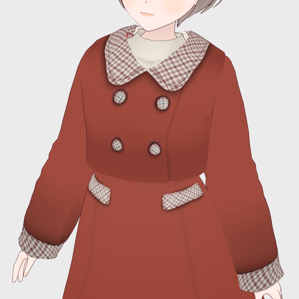 【VRoid,FBX】marilouセットアップコーデ(セットアップ/ニット/ブーツ/キャスケット)