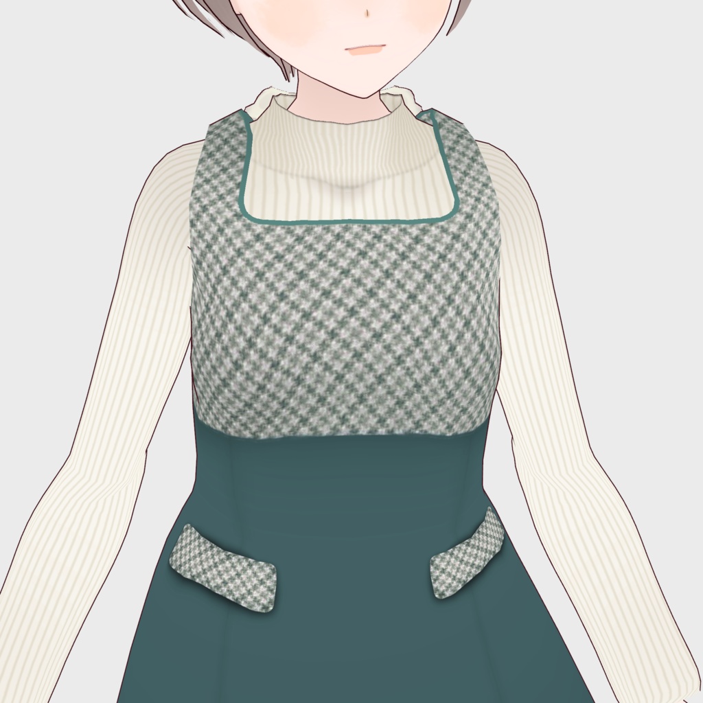 【VRoid,FBX】marilouセットアップコーデ(セットアップ/ニット/ブーツ/キャスケット)