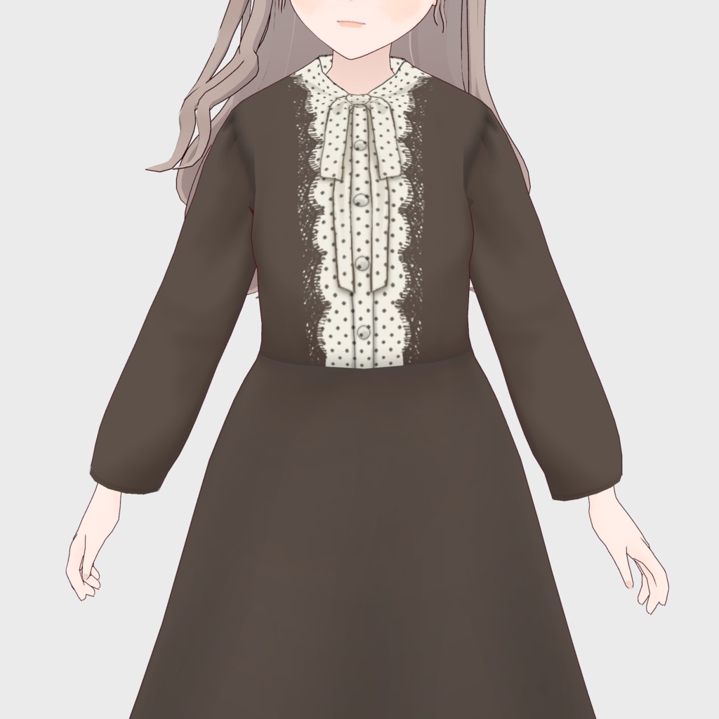 【VRoid正式版】ドットヨークボウタイワンピース 3色セット