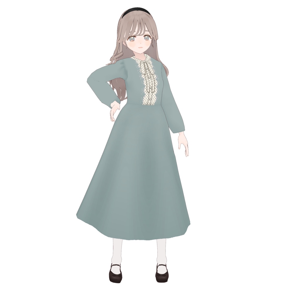 【VRoid正式版】ドットヨークボウタイワンピース バーチャルオリジナルカラー 3点セット