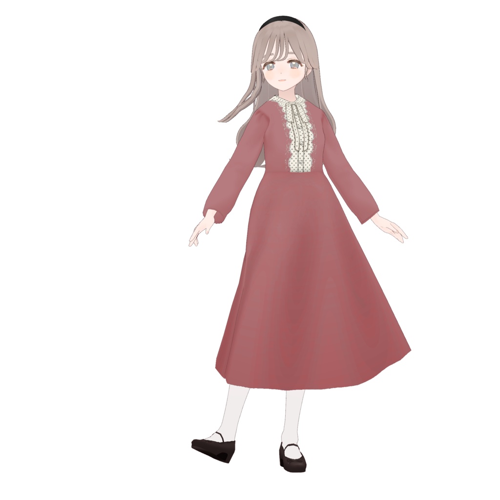 【VRoid正式版】ドットヨークボウタイワンピース バーチャルオリジナルカラー 3点セット