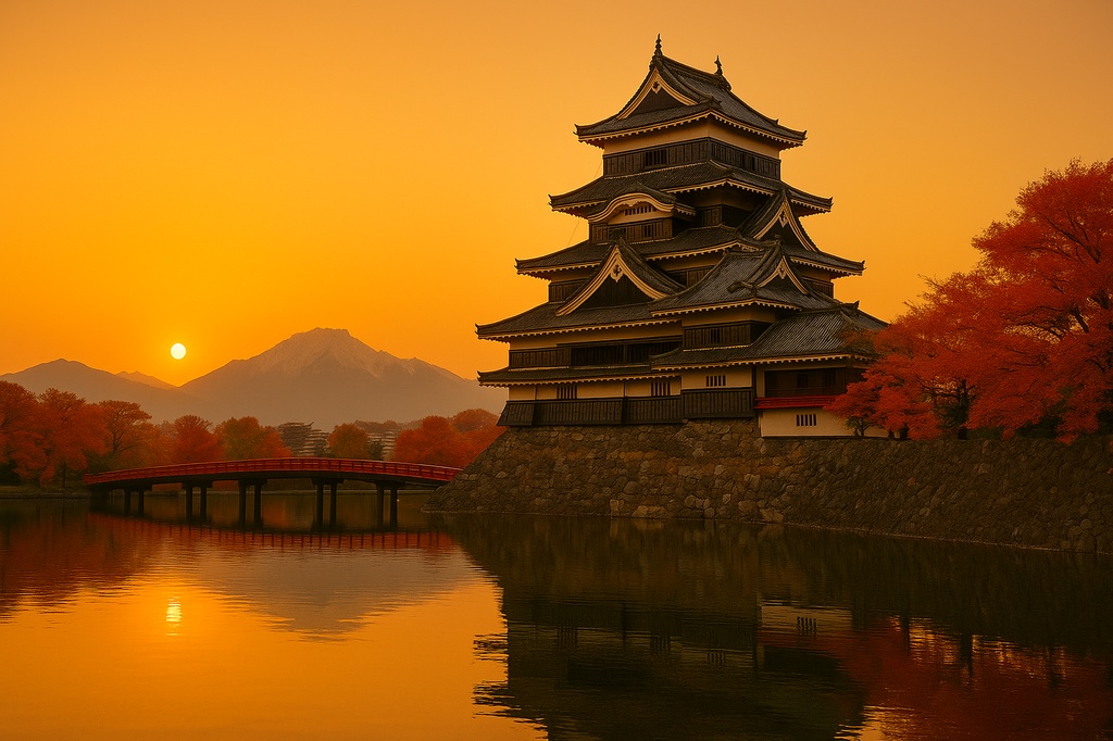 【電子版】松本城｜秋・夕景バージョン（高解像度AI画像）