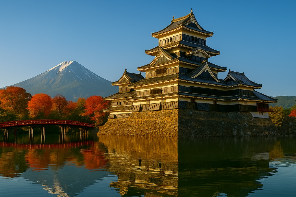 【電子版】松本城|四季セット・日中バージョン(高解像度AI画像4枚)