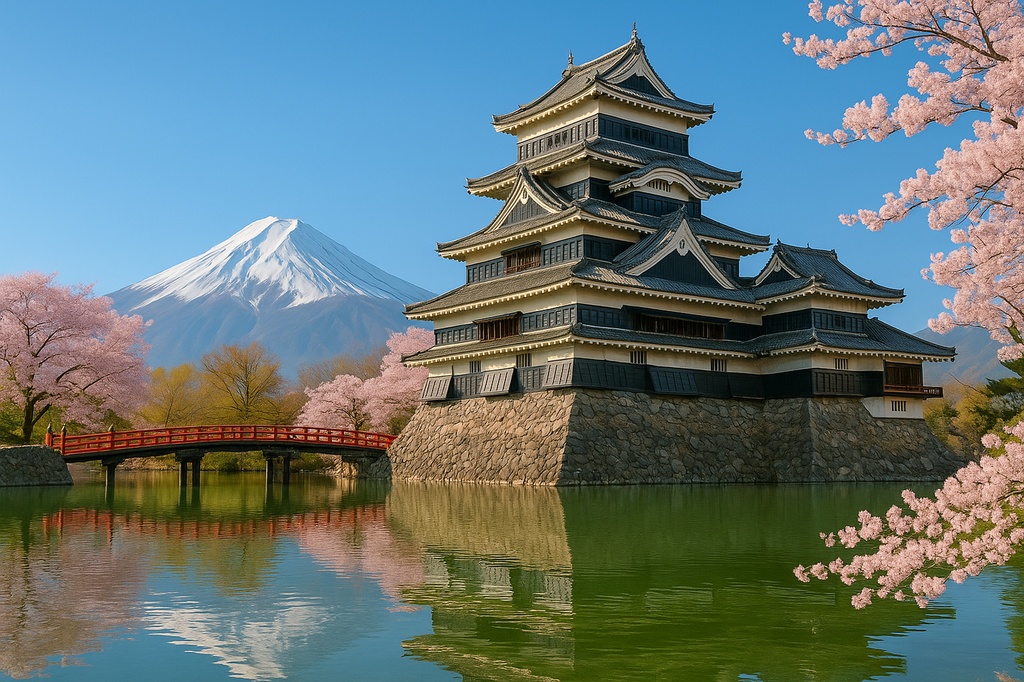 【電子版】松本城|四季セット・日中バージョン(高解像度AI画像4枚)