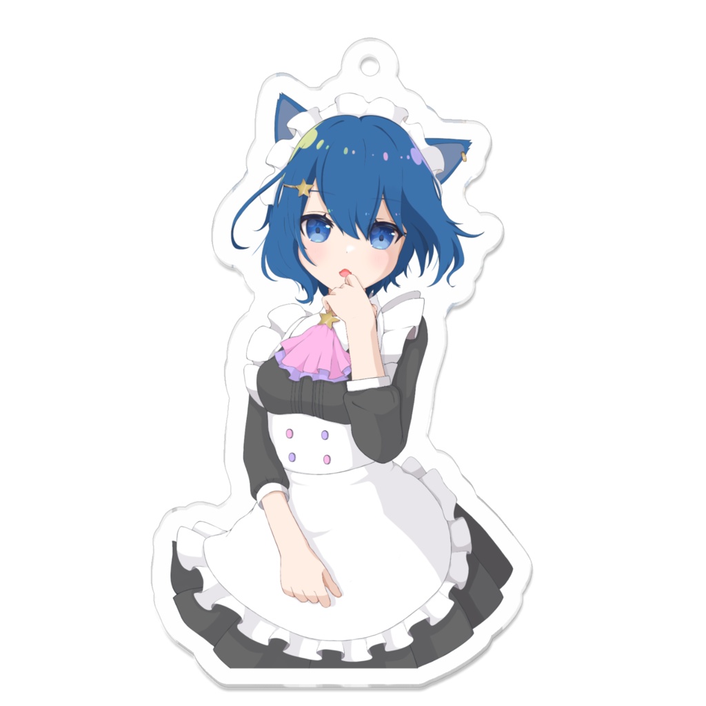 猫メイドさんのアクリルキーホルダー