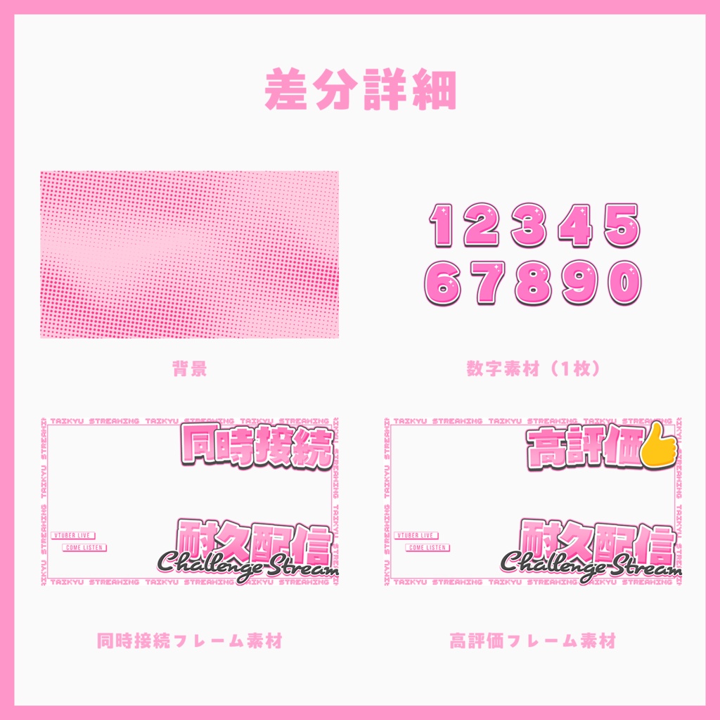 【サムネ素材】耐久配信配信サムネイル【VTuberさん・配信者さん向け】