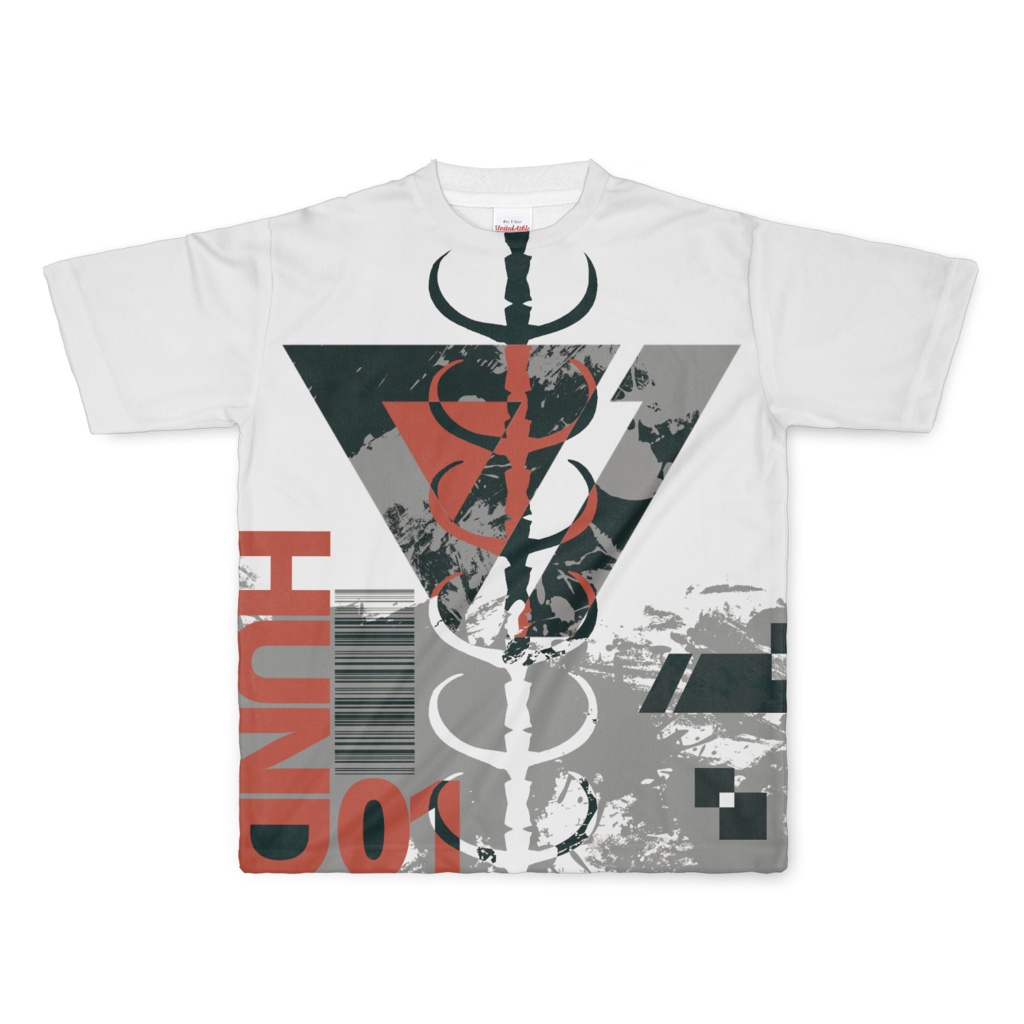 Hund01×Tシャツ　骨黒セキver.