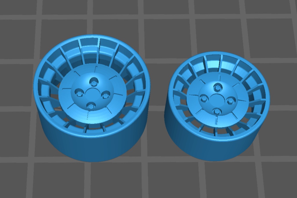 1/24 ルノー サンク ターボ ホイールセット 1台分 車高調整パーツ付 3Dプリント