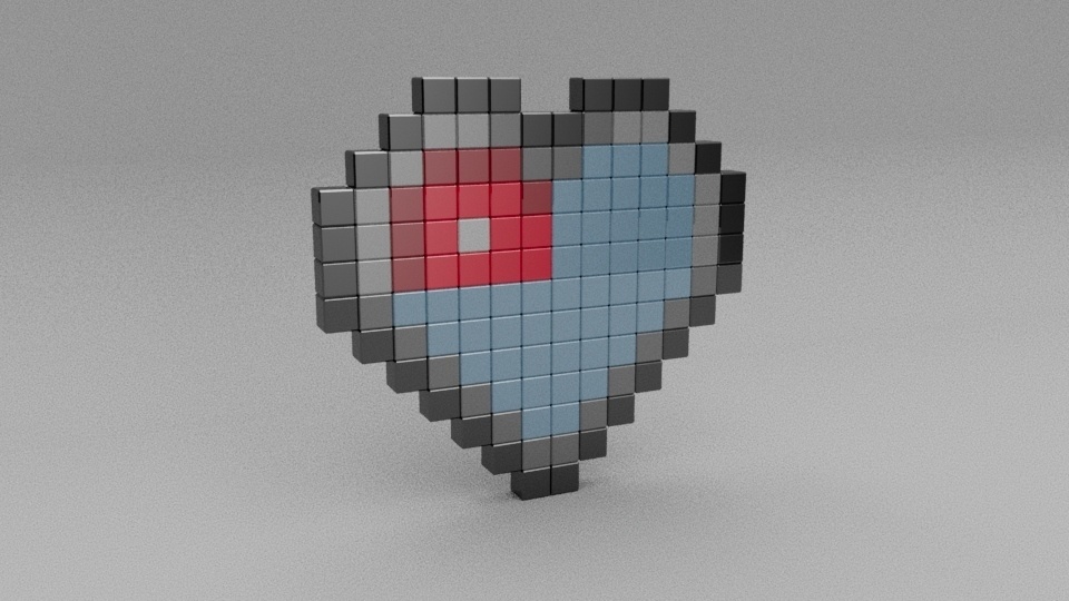 【3Dモデル】ドットのハート   Dot Heart