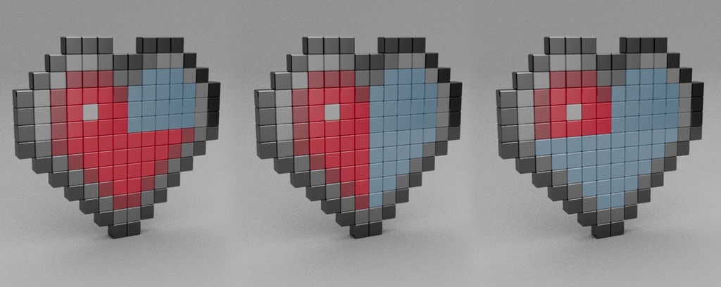 【3Dモデル】ドットのハート   Dot Heart