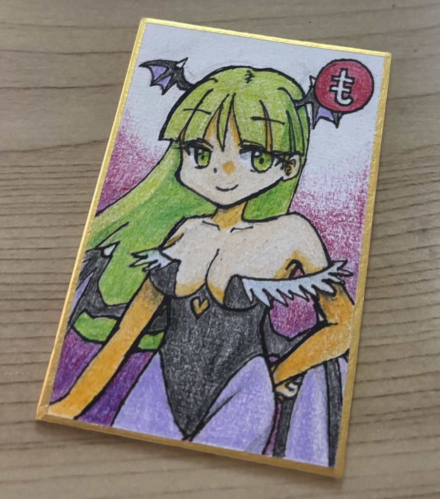 ヴァンパイアセイヴァー 手描き色紙