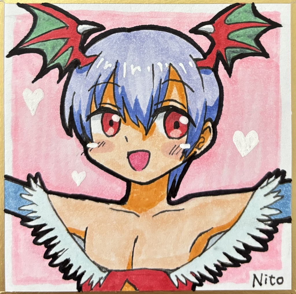 ヴァンパイアセイヴァー 手描き色紙