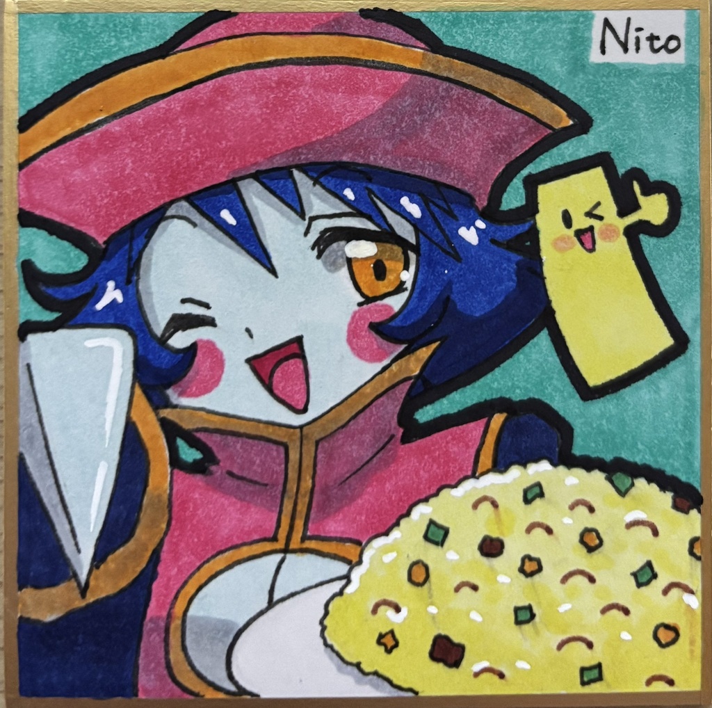 ヴァンパイアセイヴァー 手描き色紙