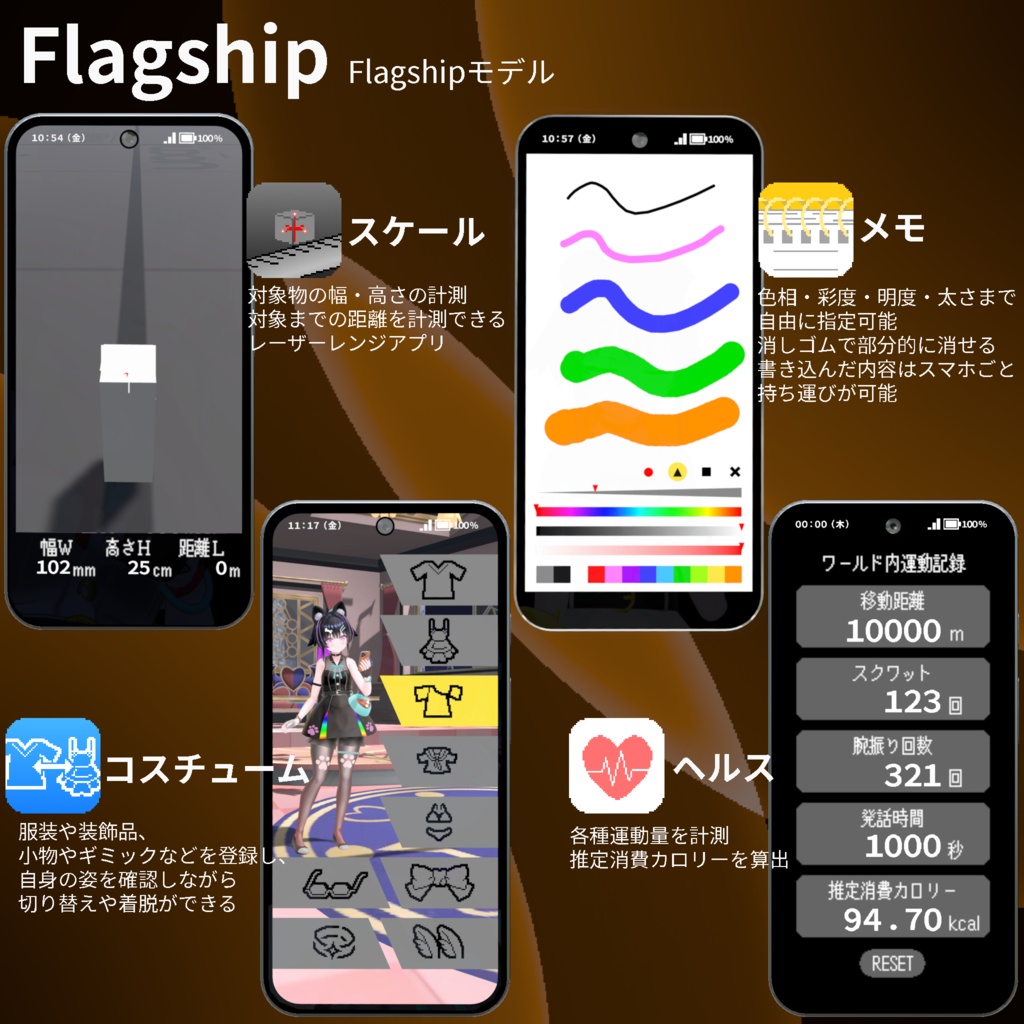 【セール中!】SundayPhone-VRChat向け高機能スマホギミック【ModularAvatar対応】