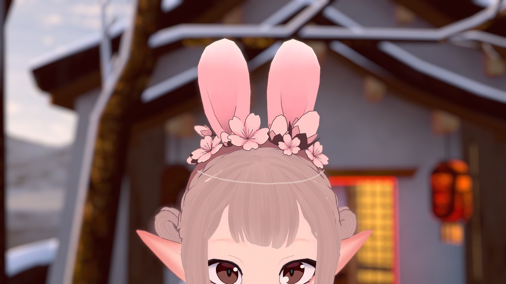 Sakura Bunny Ears. FBX + Blend file + Unity prefab +Rigged