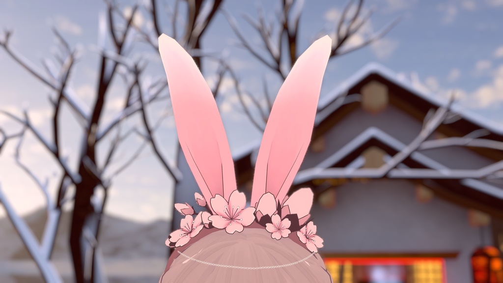 Sakura Bunny Ears. FBX + Blend file + Unity prefab +Rigged