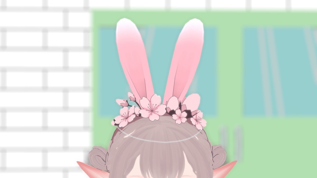 Sakura Bunny Ears. FBX + Blend file + Unity prefab +Rigged