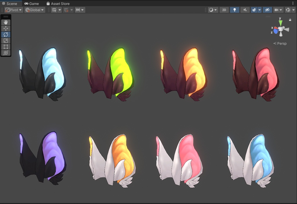 Bat ears - Glow in the dark - Prefab + fbx