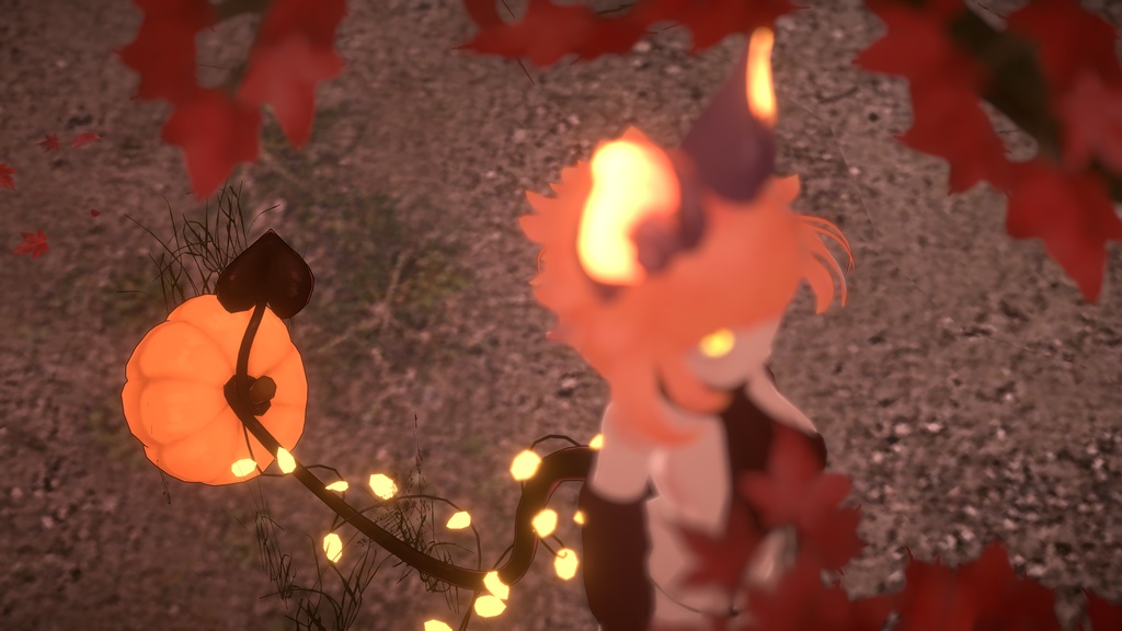 Pumpkin Tail | unity prefab | FBX | VRChat | halloween