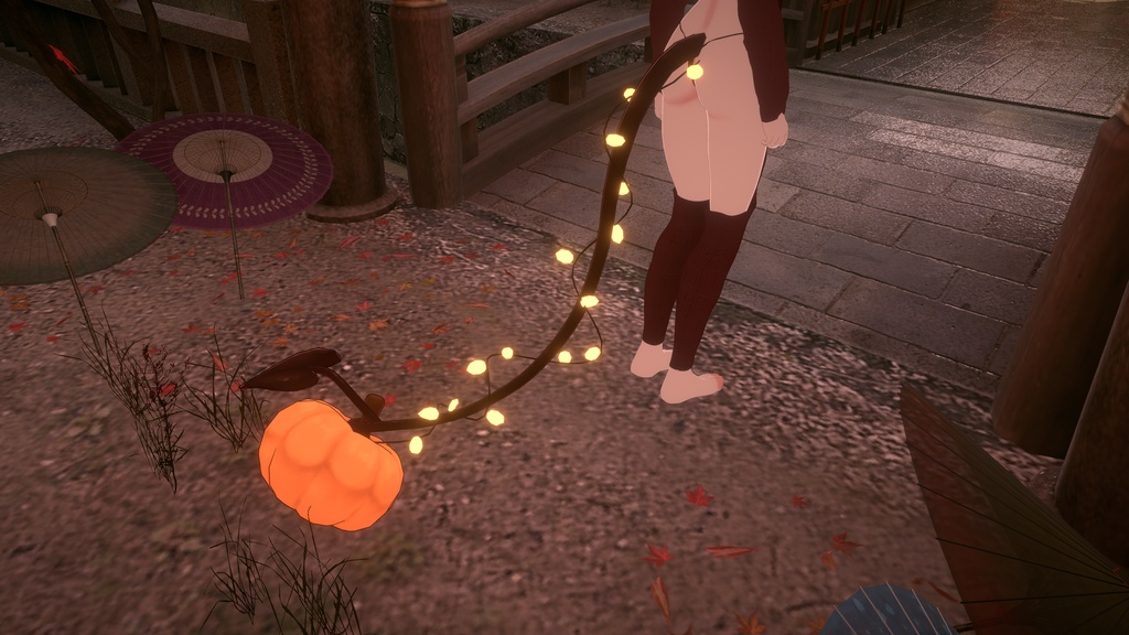 Pumpkin Tail | unity prefab | FBX | VRChat | halloween