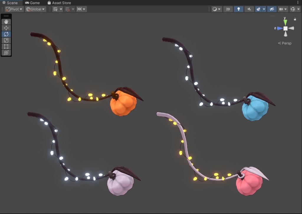 Pumpkin Tail | unity prefab | FBX | VRChat | halloween