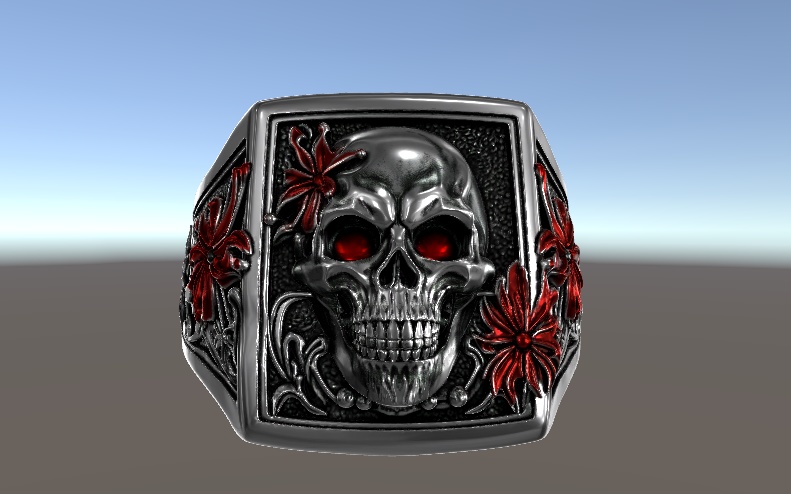 彼岸髑髏リング(Crimson Skull Lily Ring)
