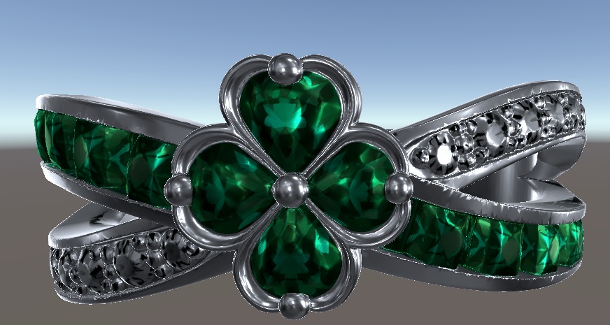 Emerald Clover Ring|エメラルドクローバーリング