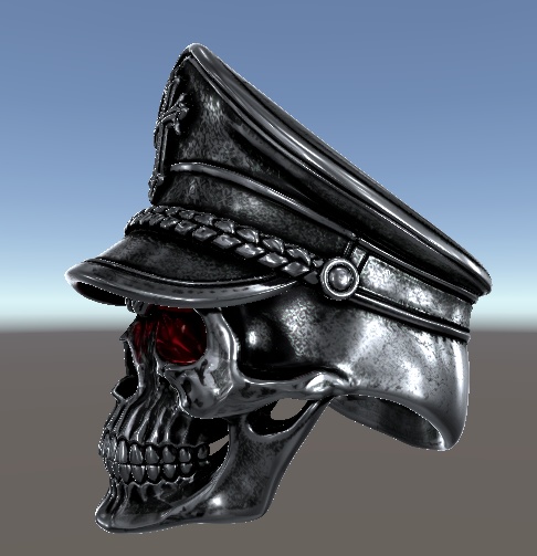Crimson Skull Officer Ring|軍帽ドクロリング